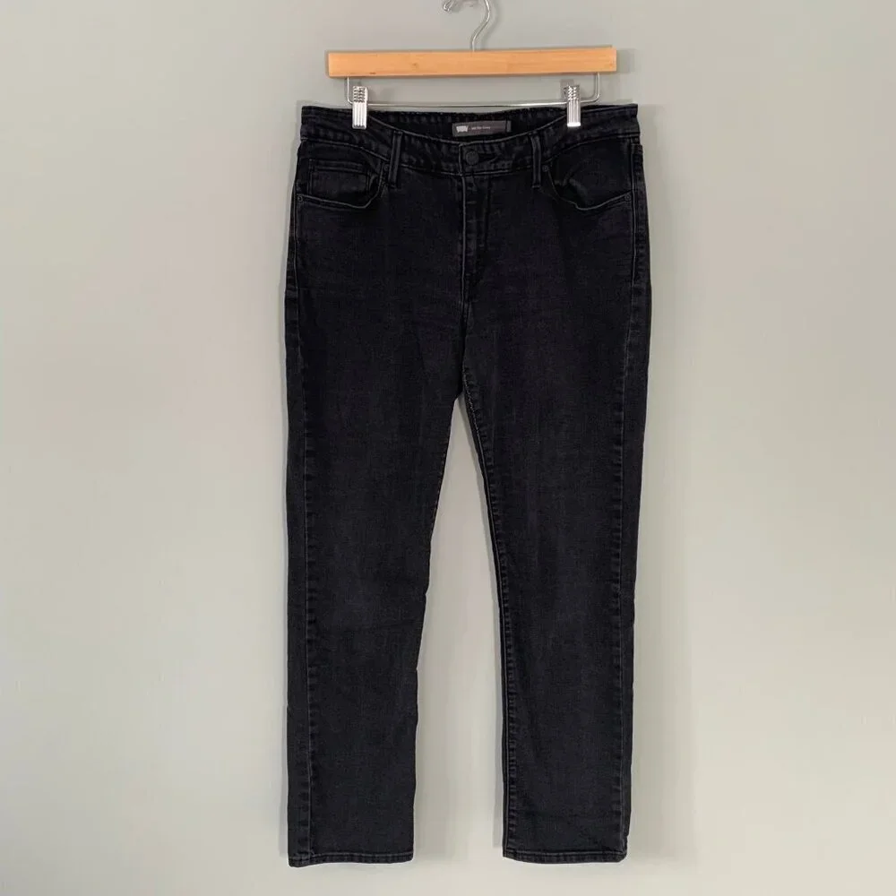 Levi's Mid‎ Rise Skinny Jeans Women 12M Black Stretch Denim